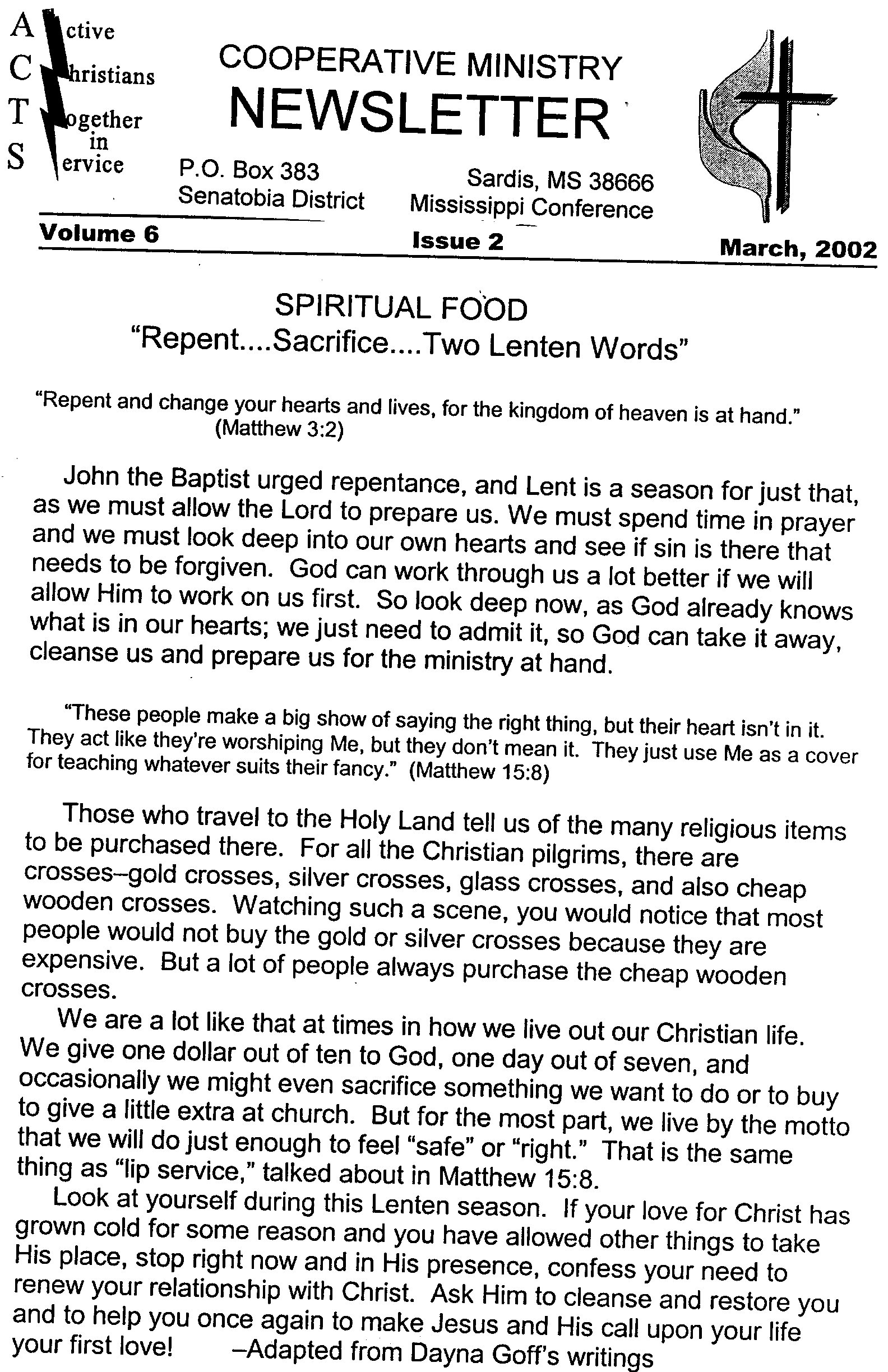 ACTS March 2002 Page 1