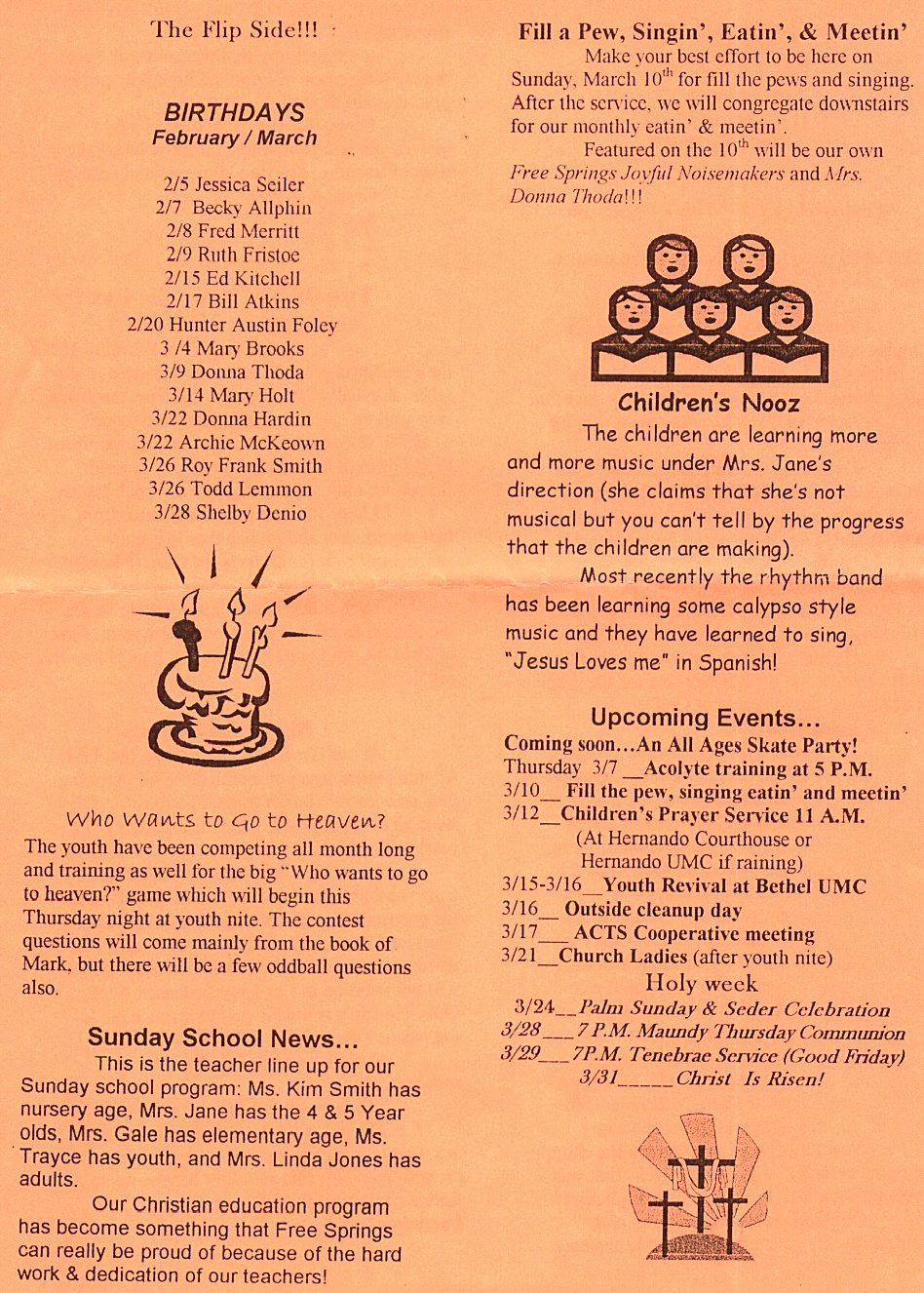 The Free Springs Epistle  Feb/Mar 2002  Page 2